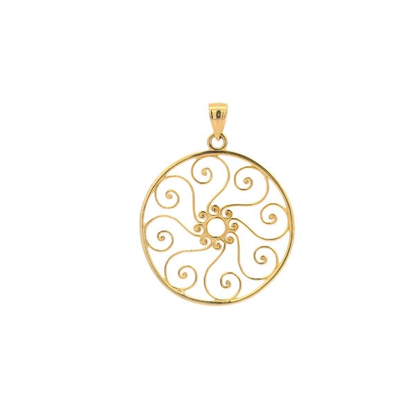 14K Yellow Gold Pirate Gate Pendant