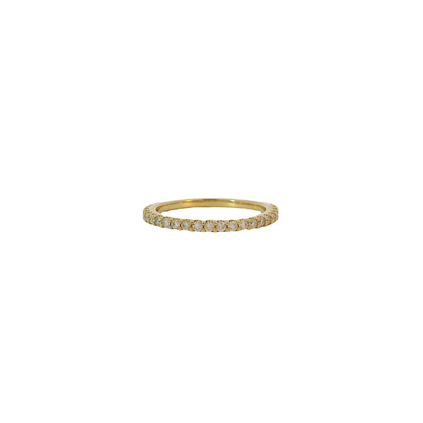 14K Yellow Gold .37ct Diamond U-Prong Stackable Band Size 6.5