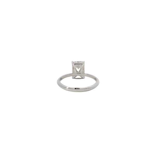 14K White Gold 3ct Emerald Cut Lab Grown Diamond Solitaire Ring Size 7