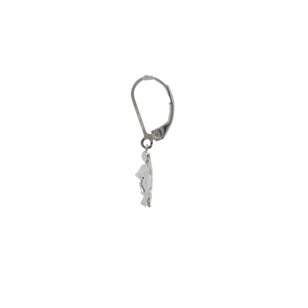 Sterling Silver Gold Creations Original Textured Cubic Zirconia Dogwood Leverback Earrings Mini