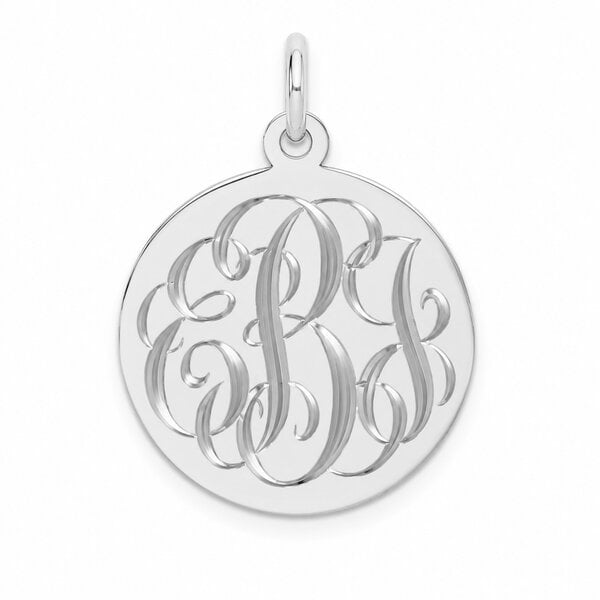 Sterling Silver 25mm Monogram Disc 27 Gauge