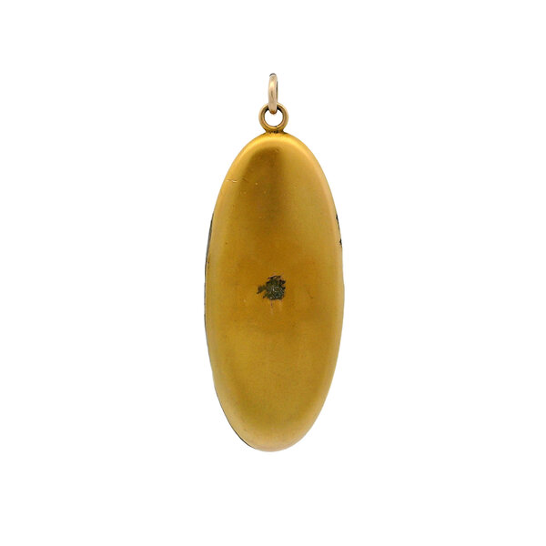 Gold Filled Early 1900's Art Nouveau Paste Stone Floral Locket 58x22m