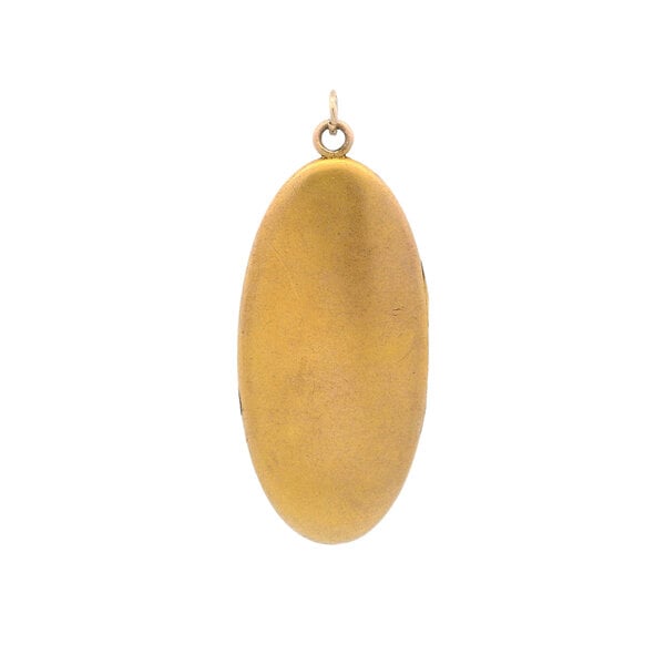 Gold Filled Early 1900's Clear Paste Stone Floral Locket 59x20mm