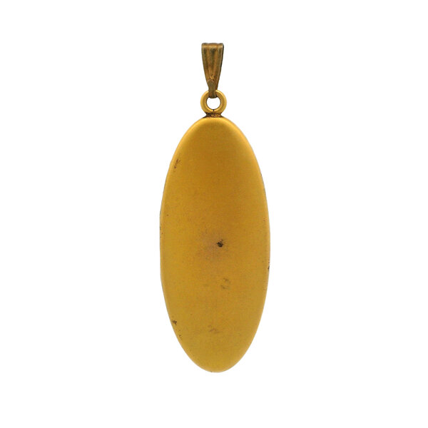 Gold Filled Early 1900's Art Nouveau Paste Stone Scrollwork Locket 62x21mm