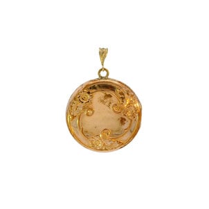 GF Early 1900's Blue Paste Stone Floral Horseshoe Round Locket 41x30mm