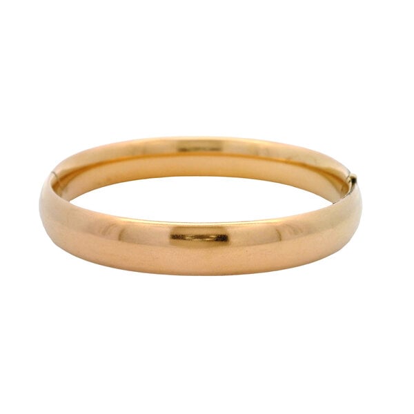 Gold Filled 1930's 11mm Polished Hinged Bangle 7.5"