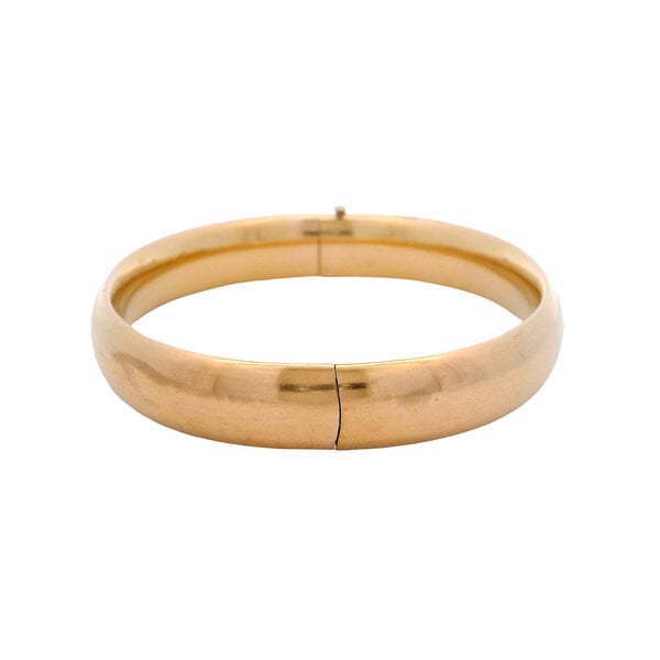 Gold Filled 1930's 11mm Polished Hinged Bangle 7.5"