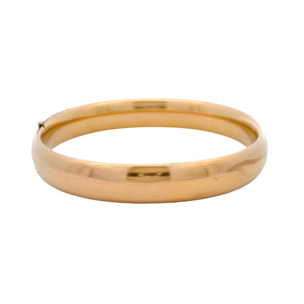 Gold Filled 1930's 11mm Polished Hinged Bangle 7.5"
