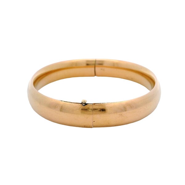 Gold Filled 1930's 11mm Polished Hinged Bangle 7.5"