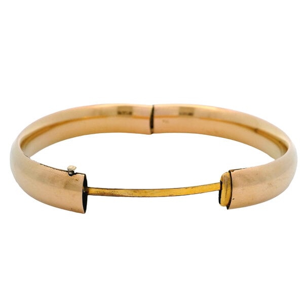 Gold Filled 1930's 11mm Polished Hinged Bangle 7.5"