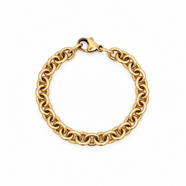 Gold Filled Estate 8mm Round Single Link Bracelet 7.5"