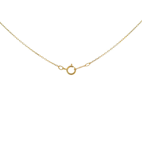 10K Yellow Gold Estate .45ct Round Sapphire Ribbon Setting Pendant with 18" Chain