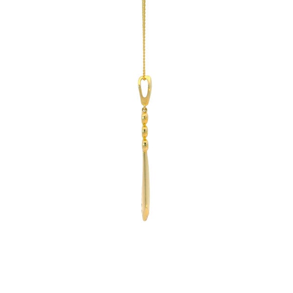 14K Yellow Gold Estate .25ct Diamond Bezel & Prong Teardrop Necklace 16"-18" Adjustable