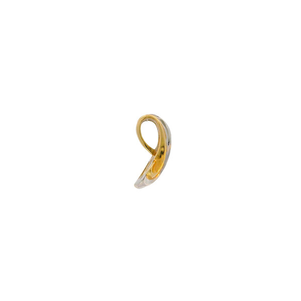 10K Yellow & White Gold 1980's .17ct Diamond Ribbon Slide Pendant 17x11mm