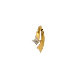 14KY 1980's .25ct Dia Ribbon Pendant 27x15mm