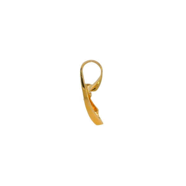 14K Yellow Gold 1980's .25ct Diamond Ribbon Pendant 27x15mm