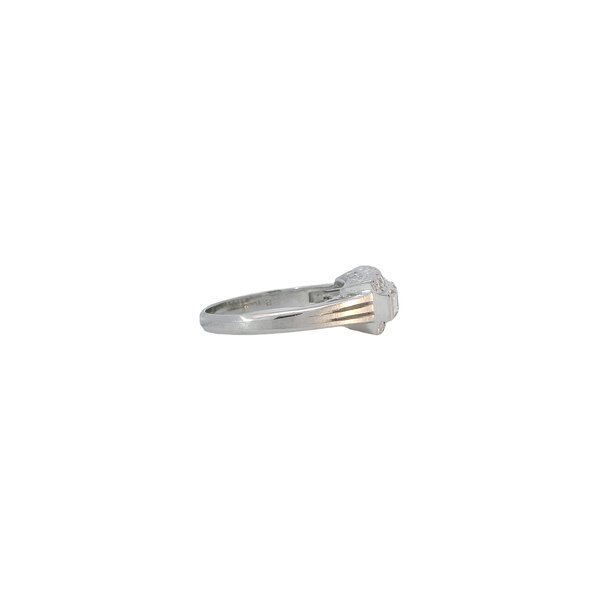 Platinum 1950's 5 Stone .79tcw Asscher & Round Diamond Bar Style Band Size 6.75