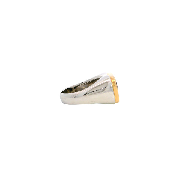 18K Yellow Gold/Platinum 1970's 3.09ct Opal & .12ct Diamond Ring Size 6.25