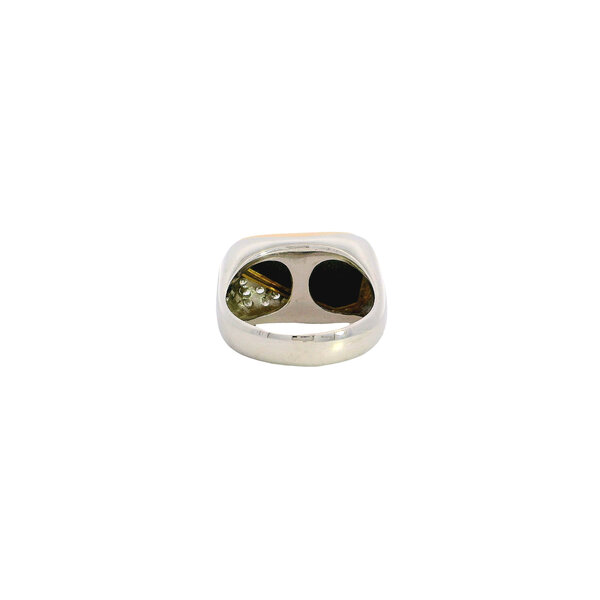 18K Yellow Gold/Platinum 1970's 3.09ct Opal & .12ct Diamond Ring Size 6.25