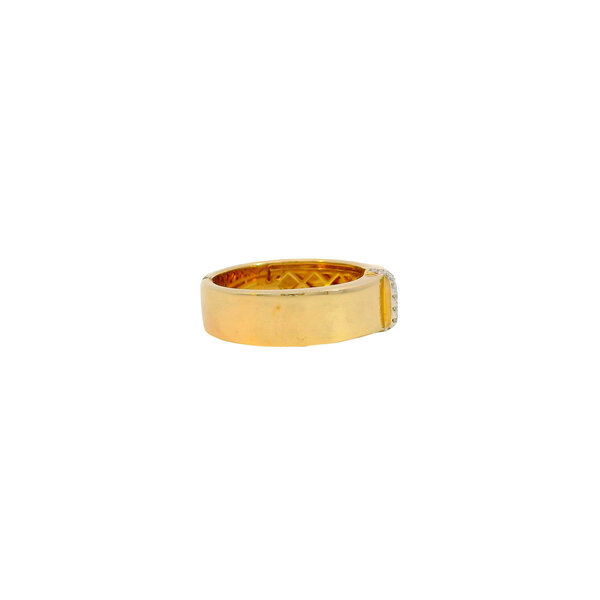 10K Yellow Gold 1980's .15ct Diamond 6mm Buckle Band Size 7