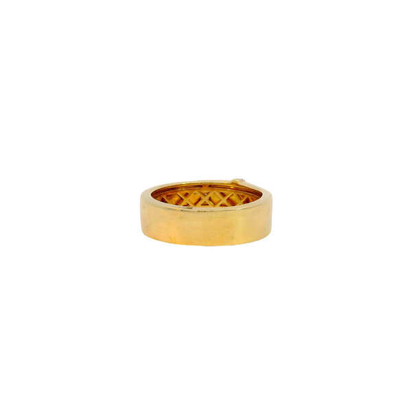 10K Yellow Gold 1980's .15ct Diamond 6mm Buckle Band Size 7