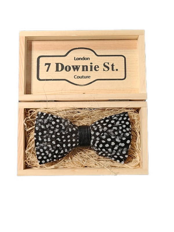 7 Downie St. 7 Downie St. Feather Bow Tie Black / Full Dots