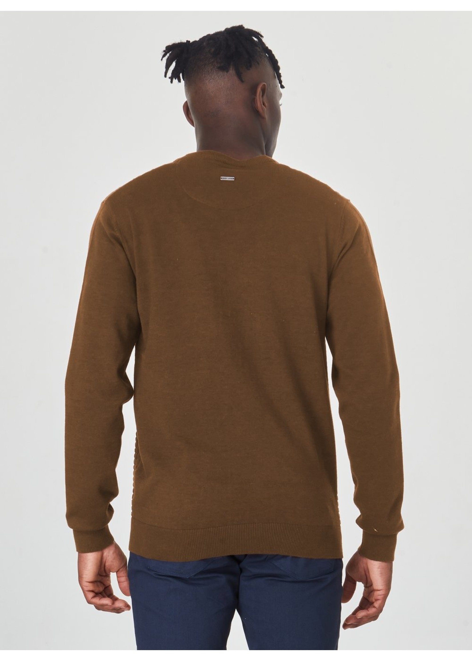 Point Zero Point Zero Brick Stitch V-Neck Sweater