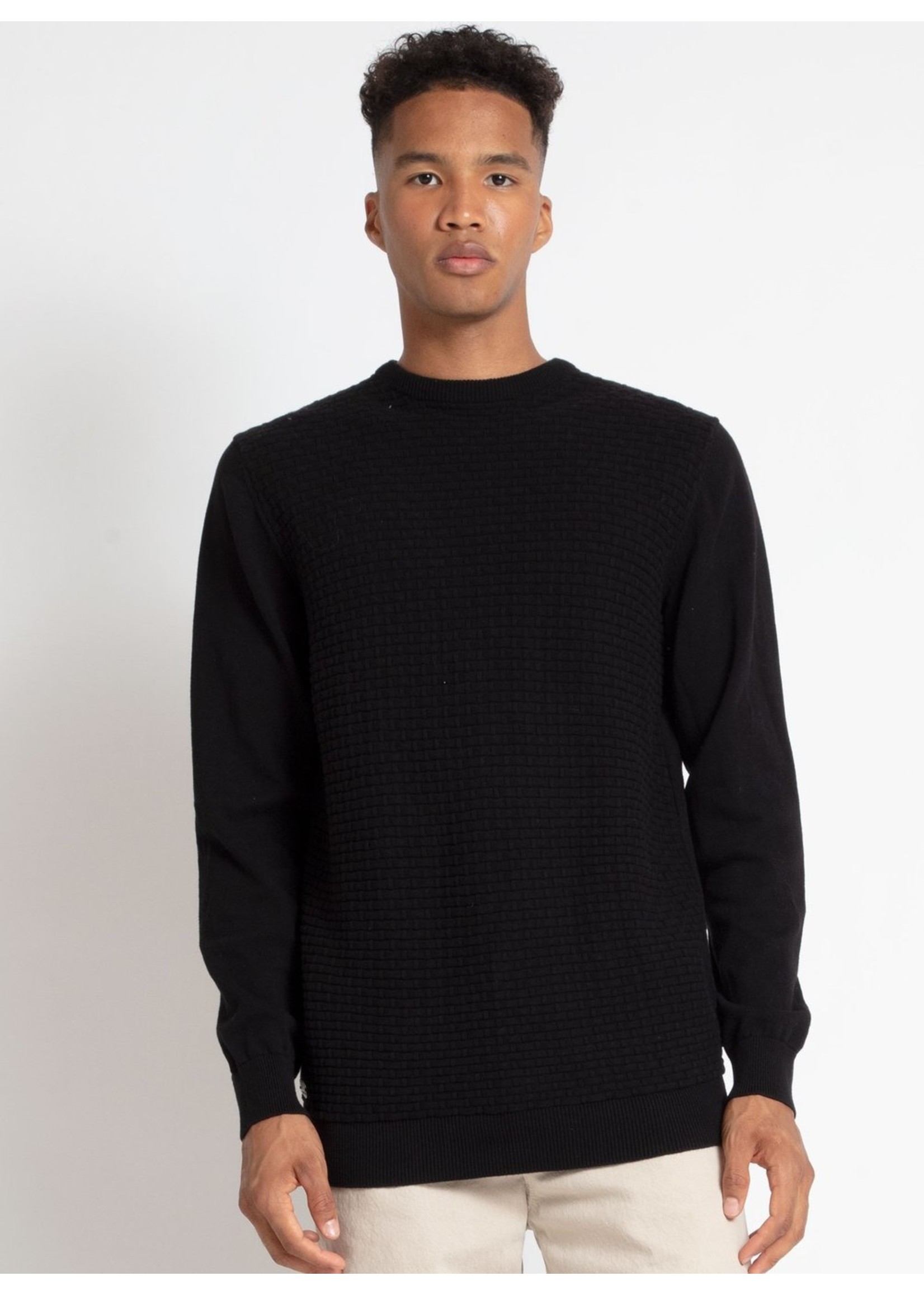 Point Zero Brick Stitch Crew-Neck Sweater - Trinos Menswear