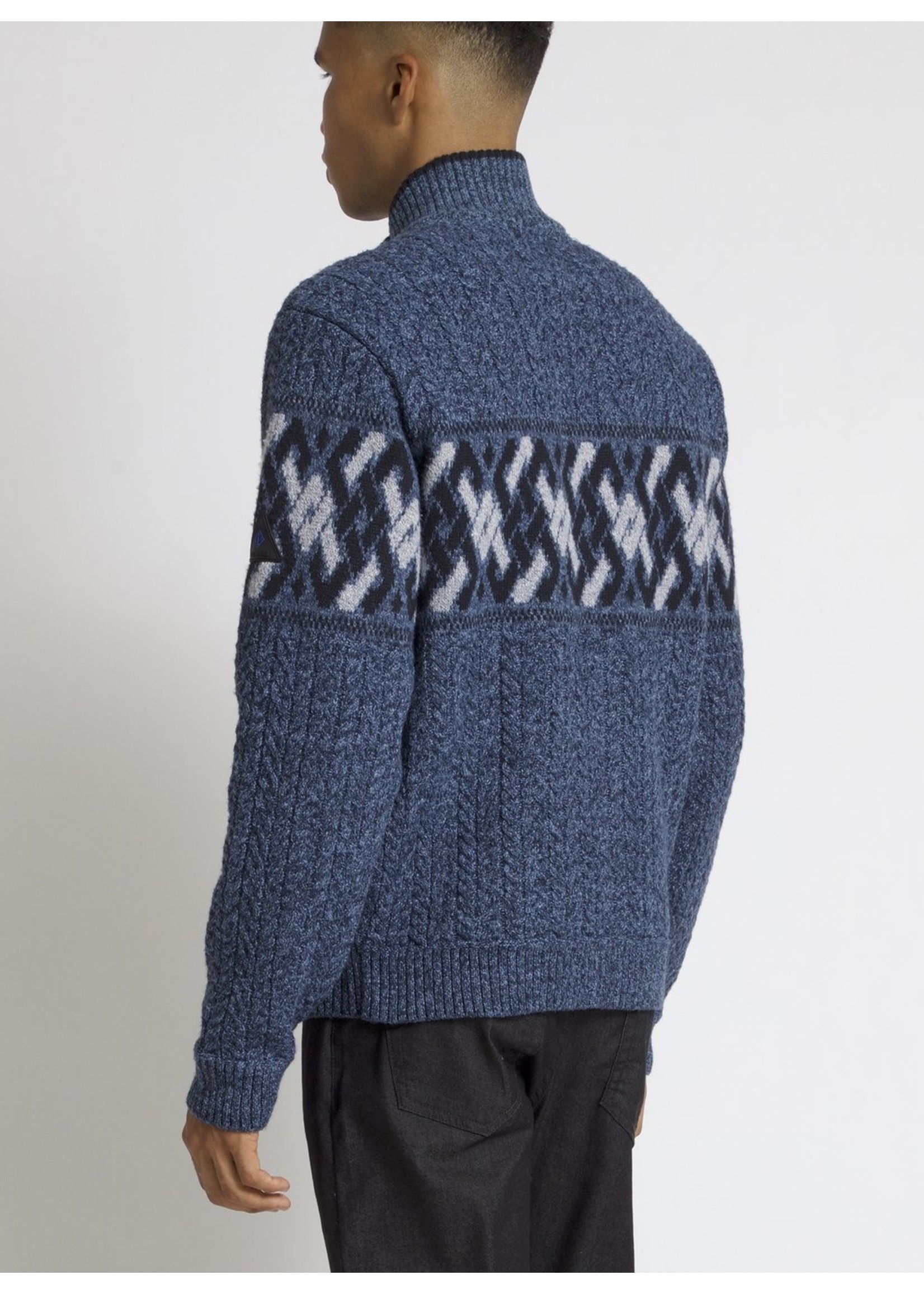 Point Zero 7758646 Mock Zip Cable Knit Sweater