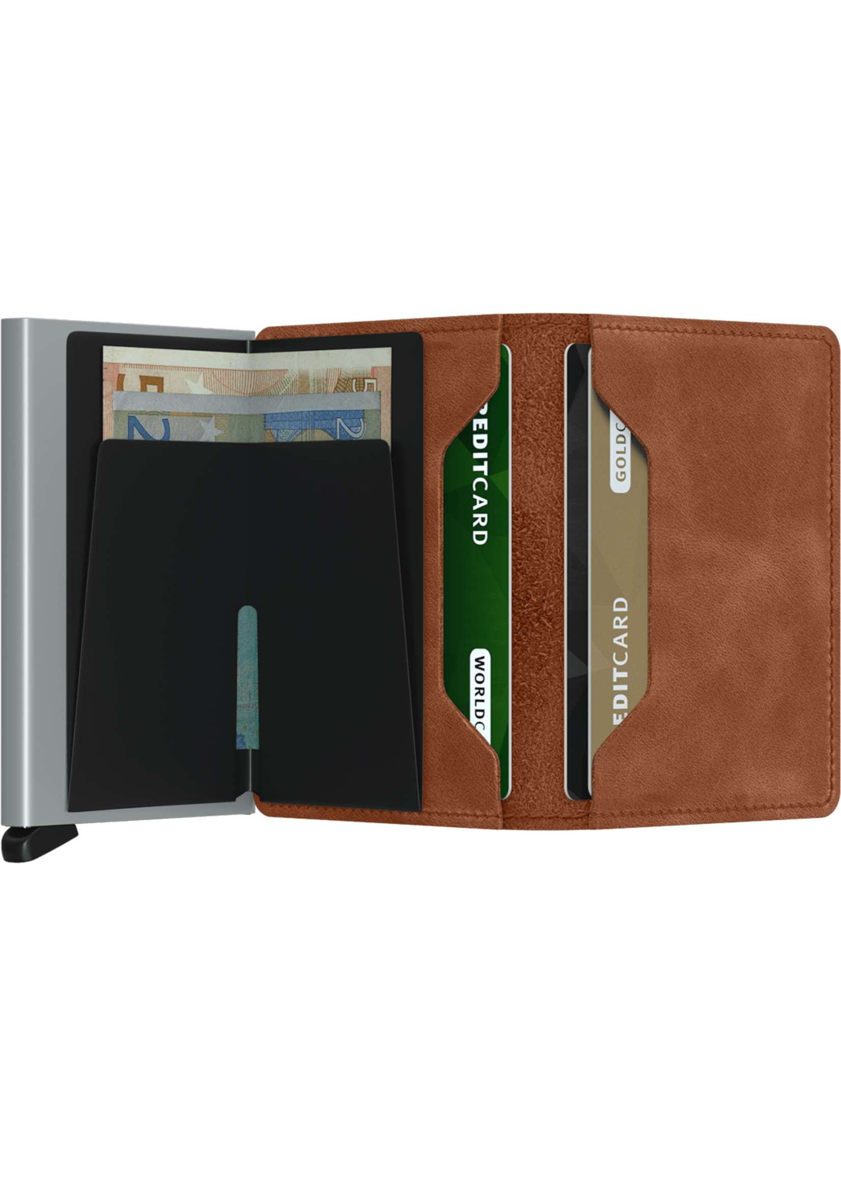 Secrid Wallets Secrid Slimwallet Vintage Cognac Silver