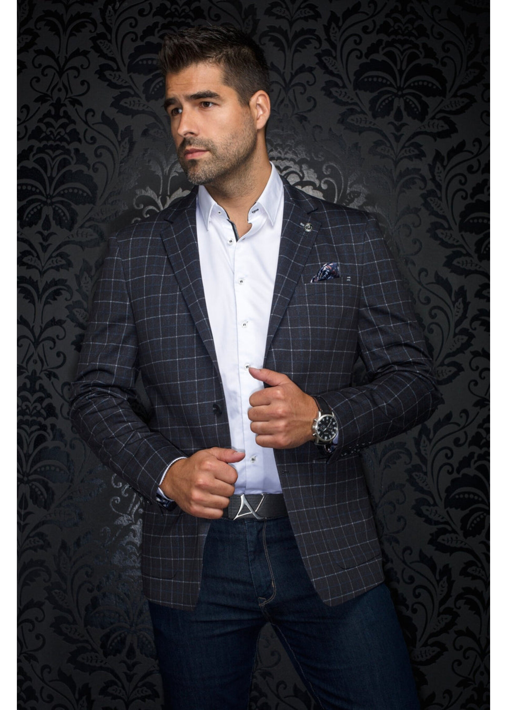 Au Noir Stretch Blazer BRODY Black Trinos Menswear