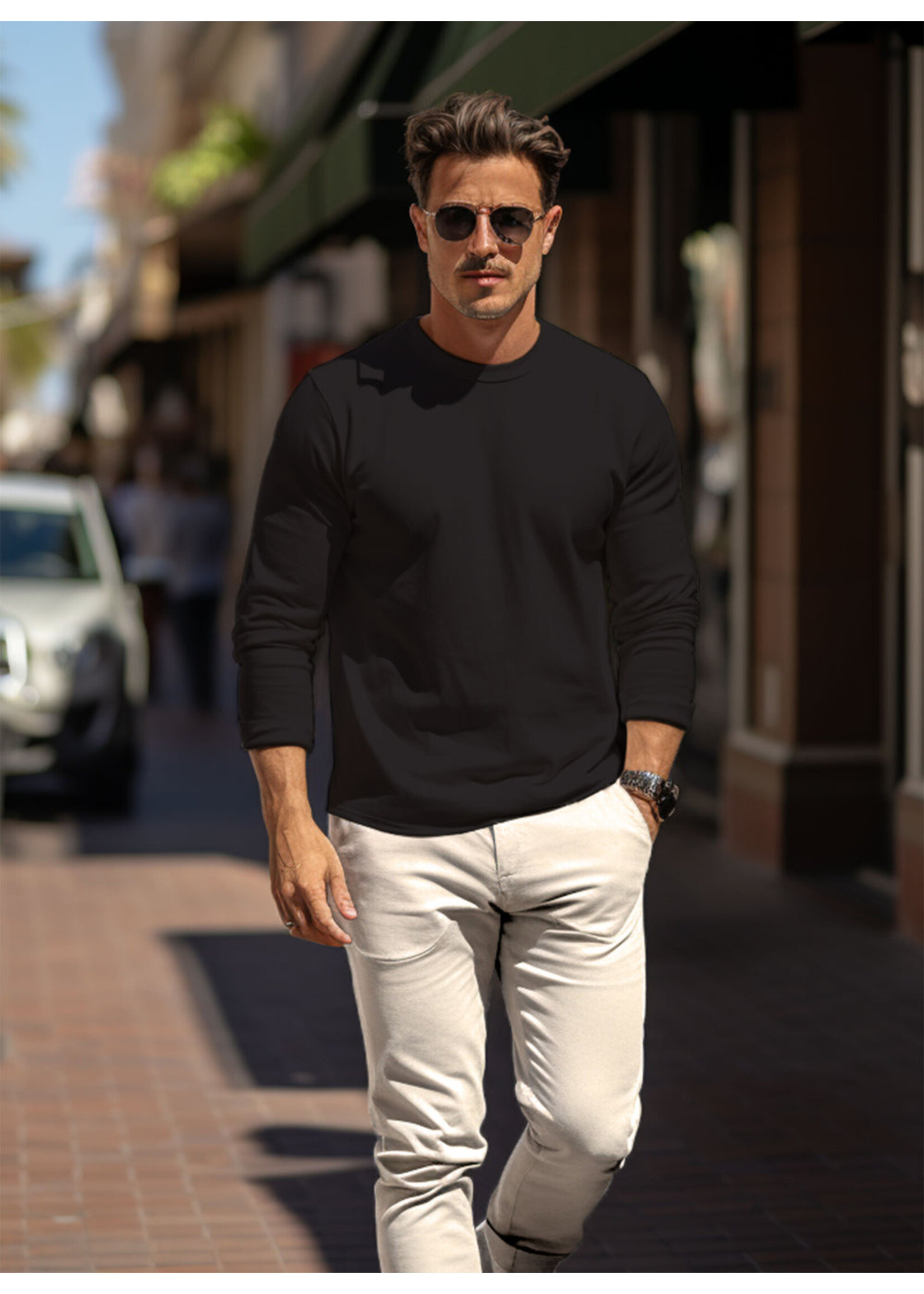 Point Zero Point Zero Long Sleeve Basic Crew Neck