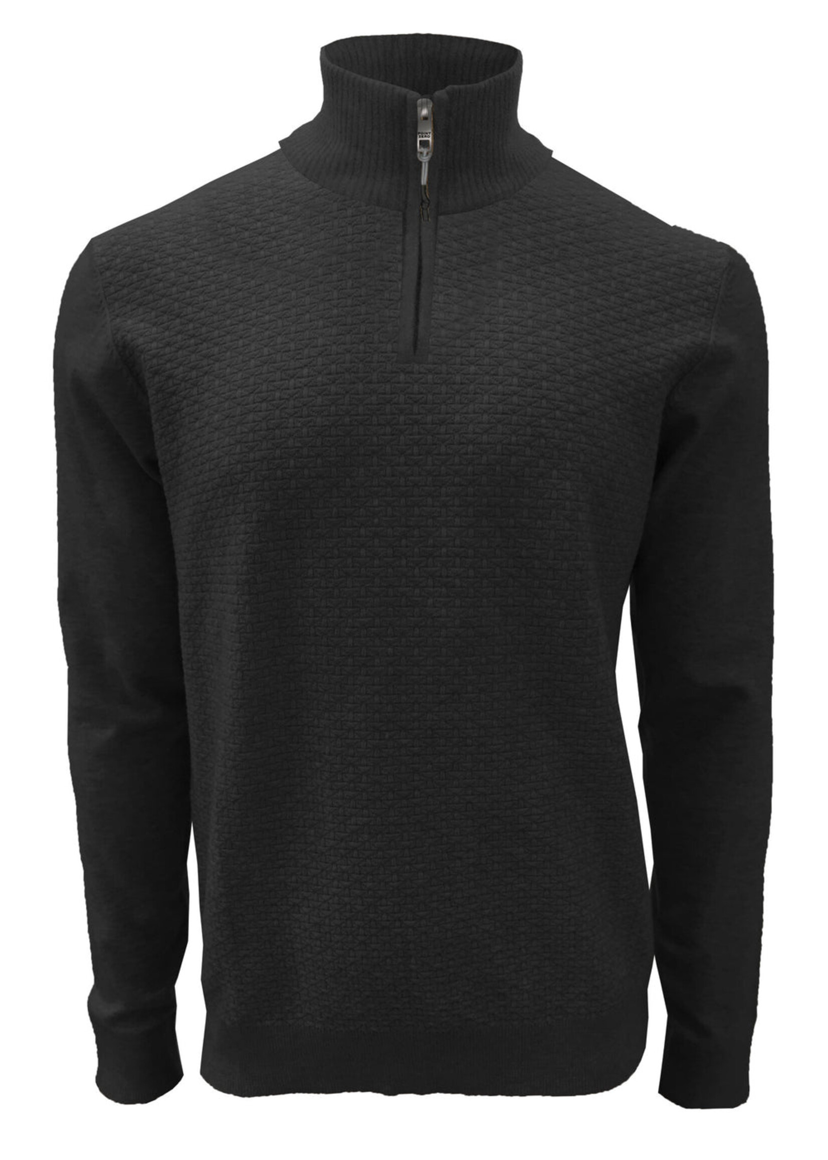 Point Zero 7363492 Mock Zip  PZero Sweater Black