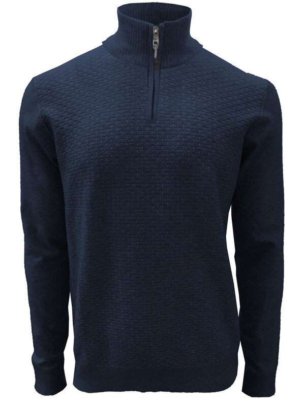 Point Zero 7363492 Mock Zip  PZero Sweater Navy