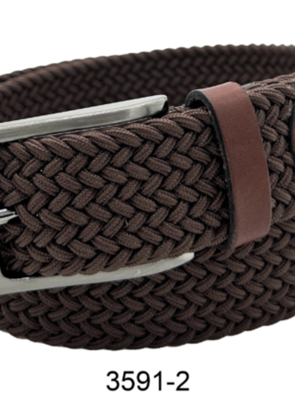 Bench Craft Leather Inc. 3591 French Braid Chocolate Brown Belt