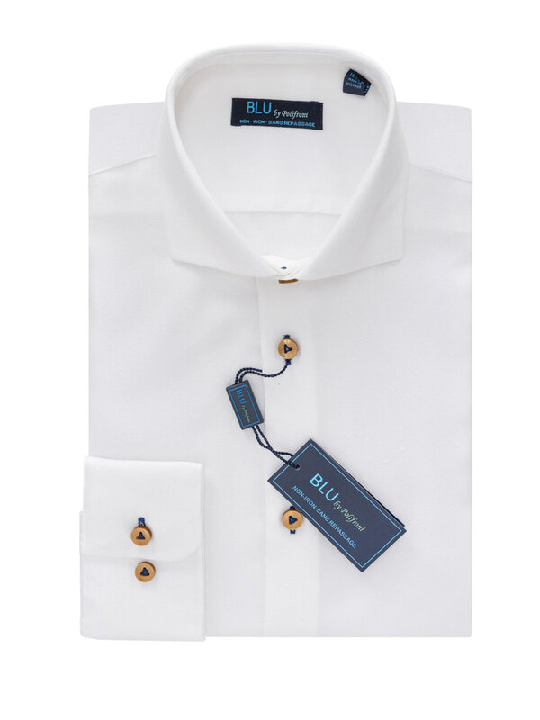 Blu Polifroni G2452205 Blu Dress Shirt Brown Buttons (21)