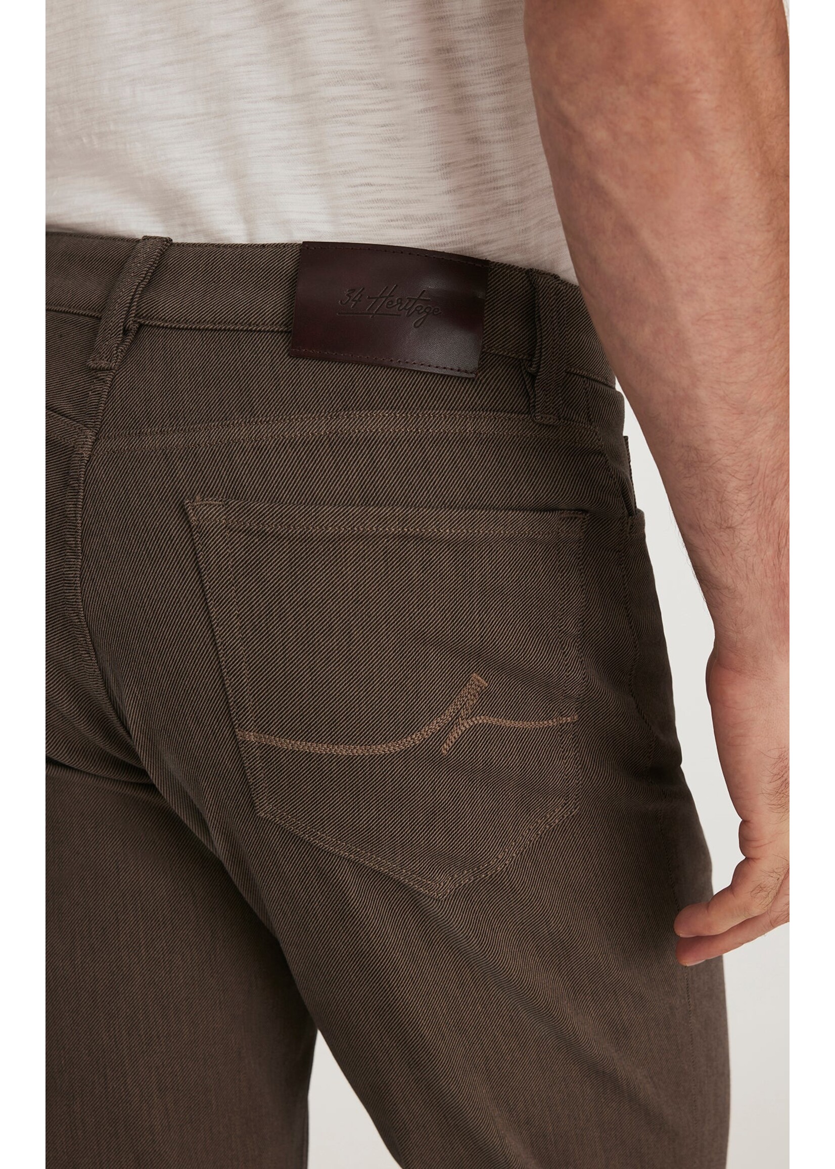 34 Heritage 34 Heritage CHARISMA Pant Diagonal COFFEE
