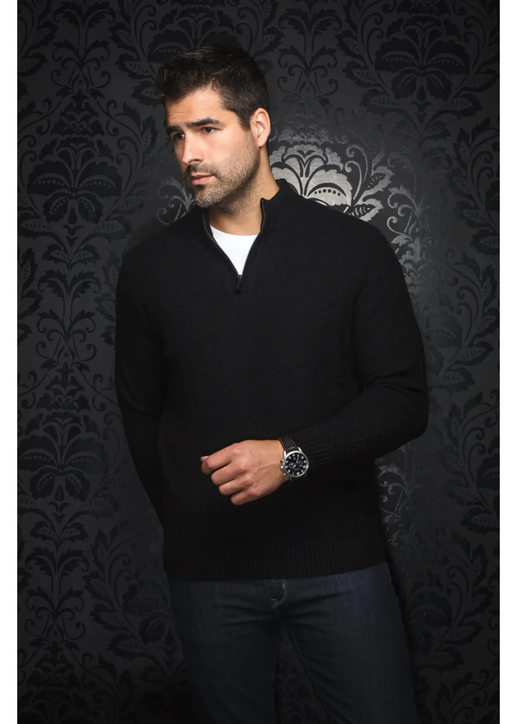 Au Noir Au Noir Quarter Zip Sweater VOGAR
