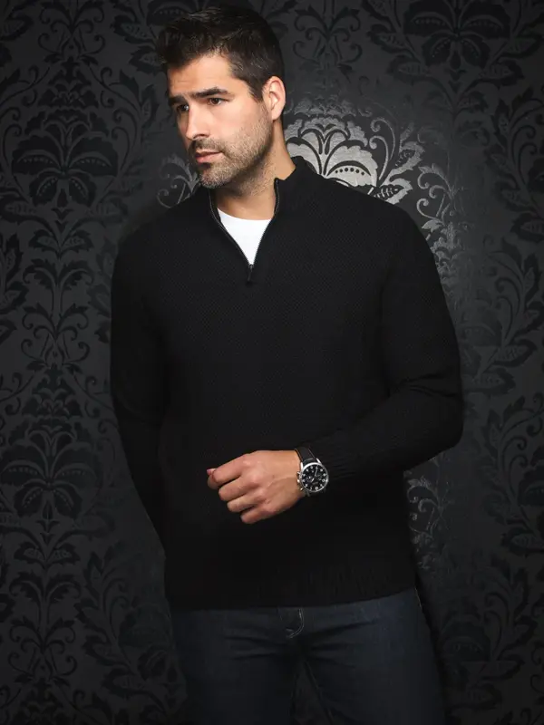 Au Noir Au Noir Quarter Zip Sweater VOGAR