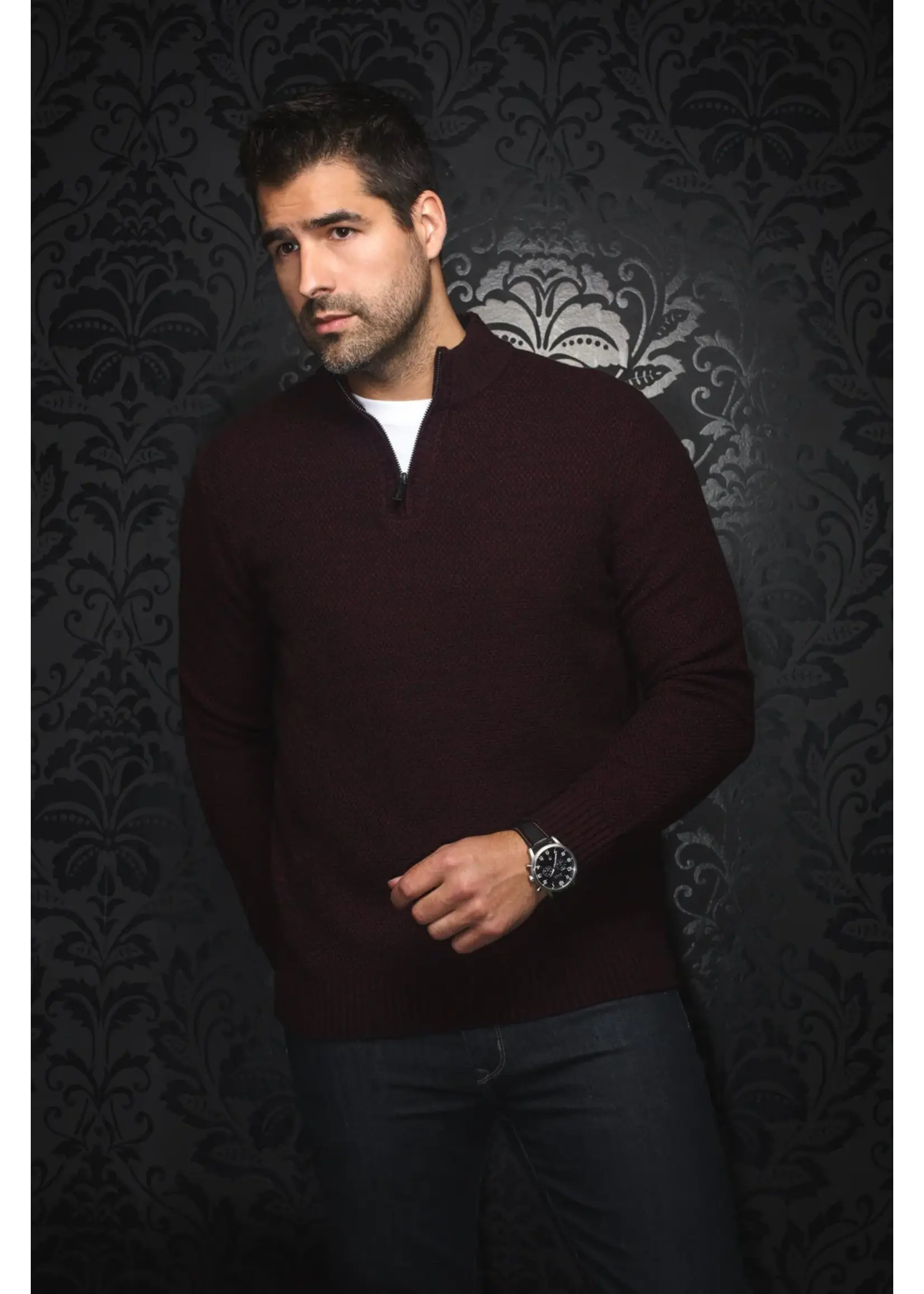 Au Noir Au Noir Quarter Zip Sweater VOGAR