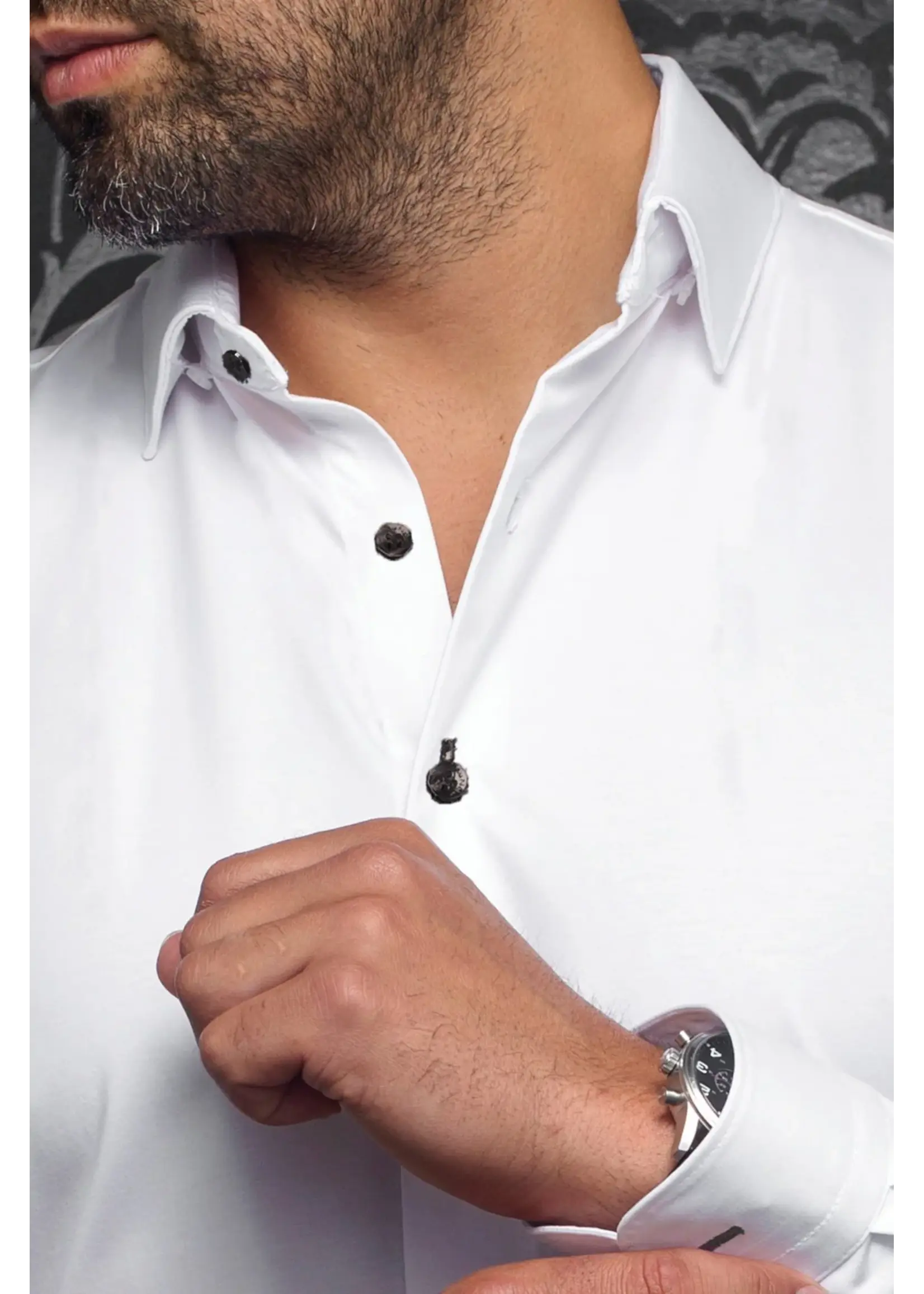 Au Noir Au Noir Shirt ALEXANDER SOLID STRETCH