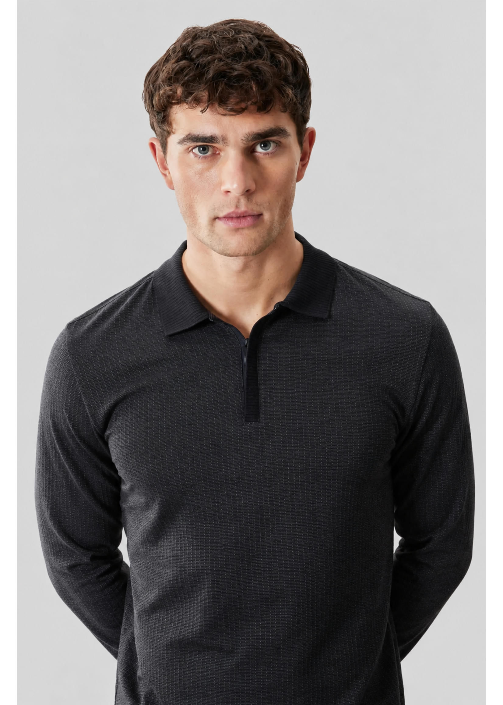 Robert Barakett Robert Barakett LS Zip Polo WHISTLER RB262031