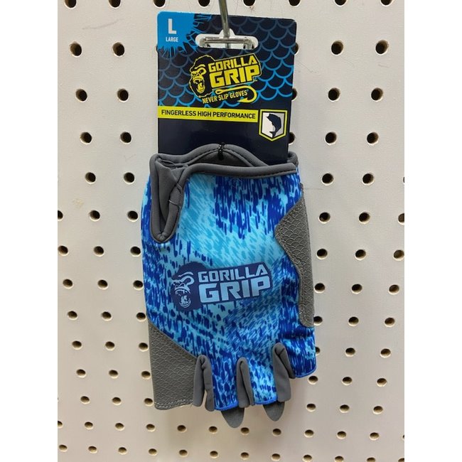 Gorilla Grip High Performance Fingerless Blue Shatter Gloves