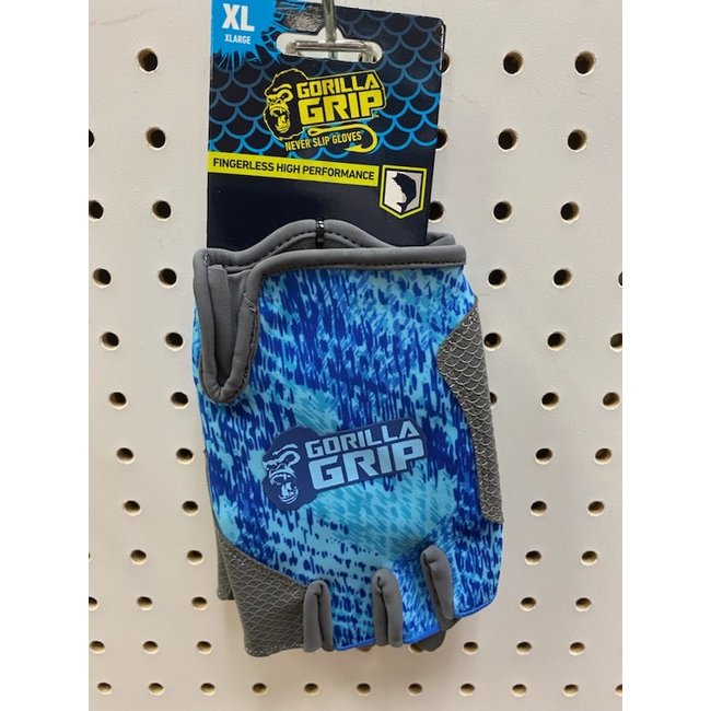 Gorilla Grip High Performance Fingerless Blue Shatter Gloves