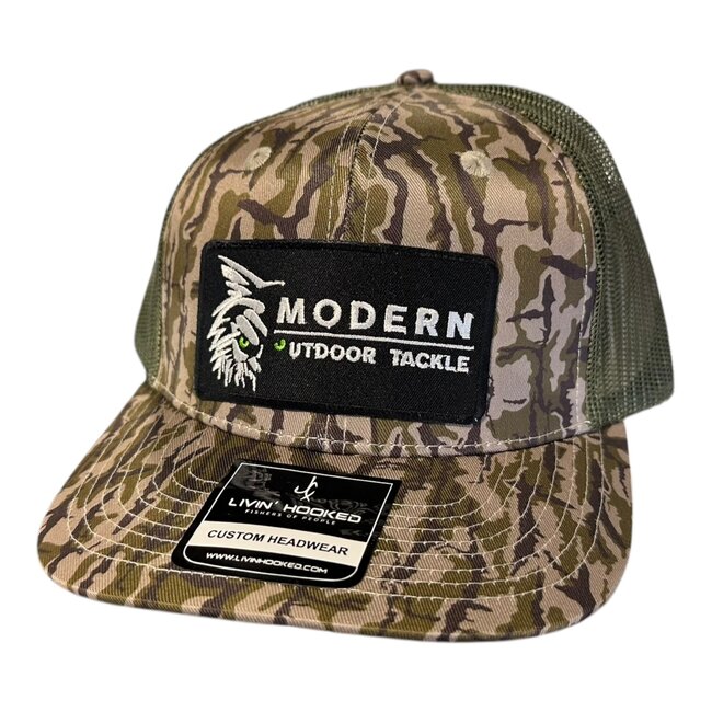 Live Hooked MOT Live Hooked Trucker Hat | Hidden Timber Black Patch