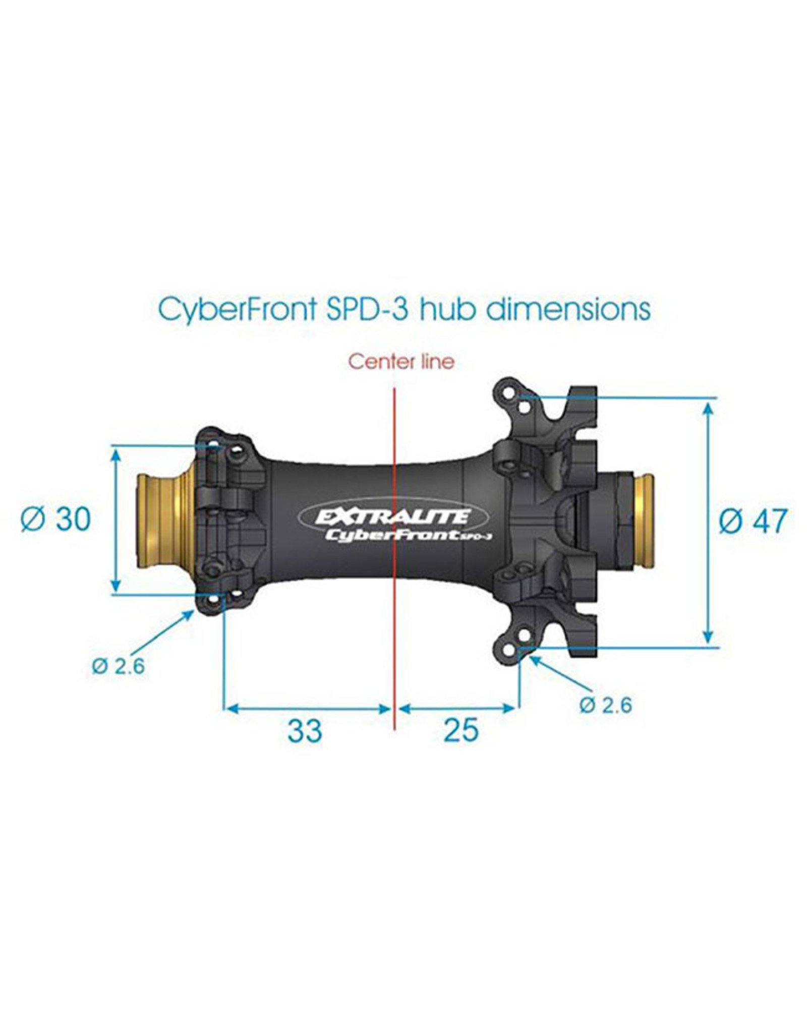 Extralite Extralite CyberFront SPD-3 Road Disc Hub