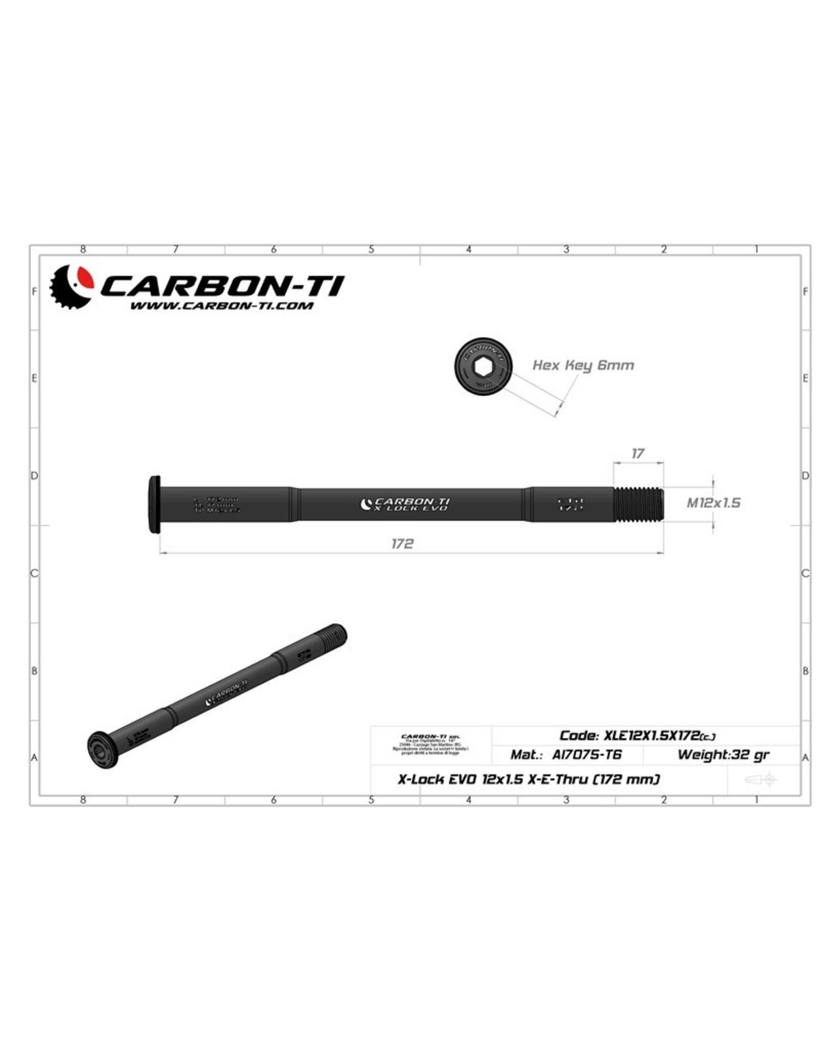 Carbon-Ti Carbon-Ti X-Lock EVO Rear X-12 / 12x1.0 Thru Axle