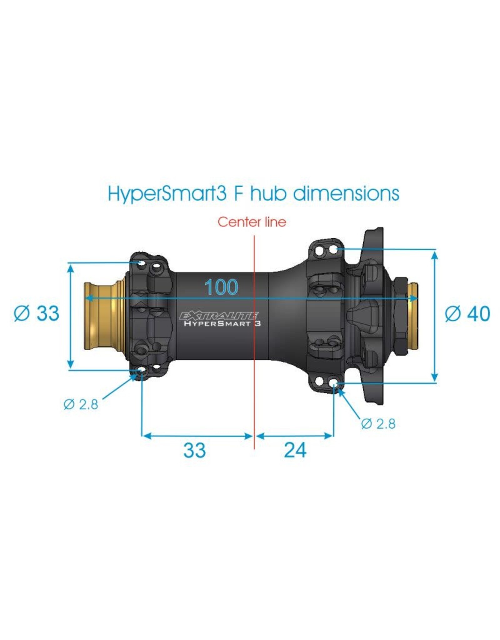 Extralite Racing Products Extralite HyperSmart 3+ Front Disc Brake Hub