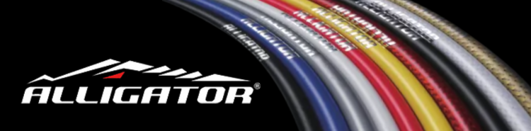 Alligator brake and shift cable systems with logo and components