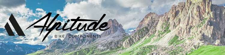 Alpitude Components banner showing ultralight Italian carbon seatposts, cages, and accessories